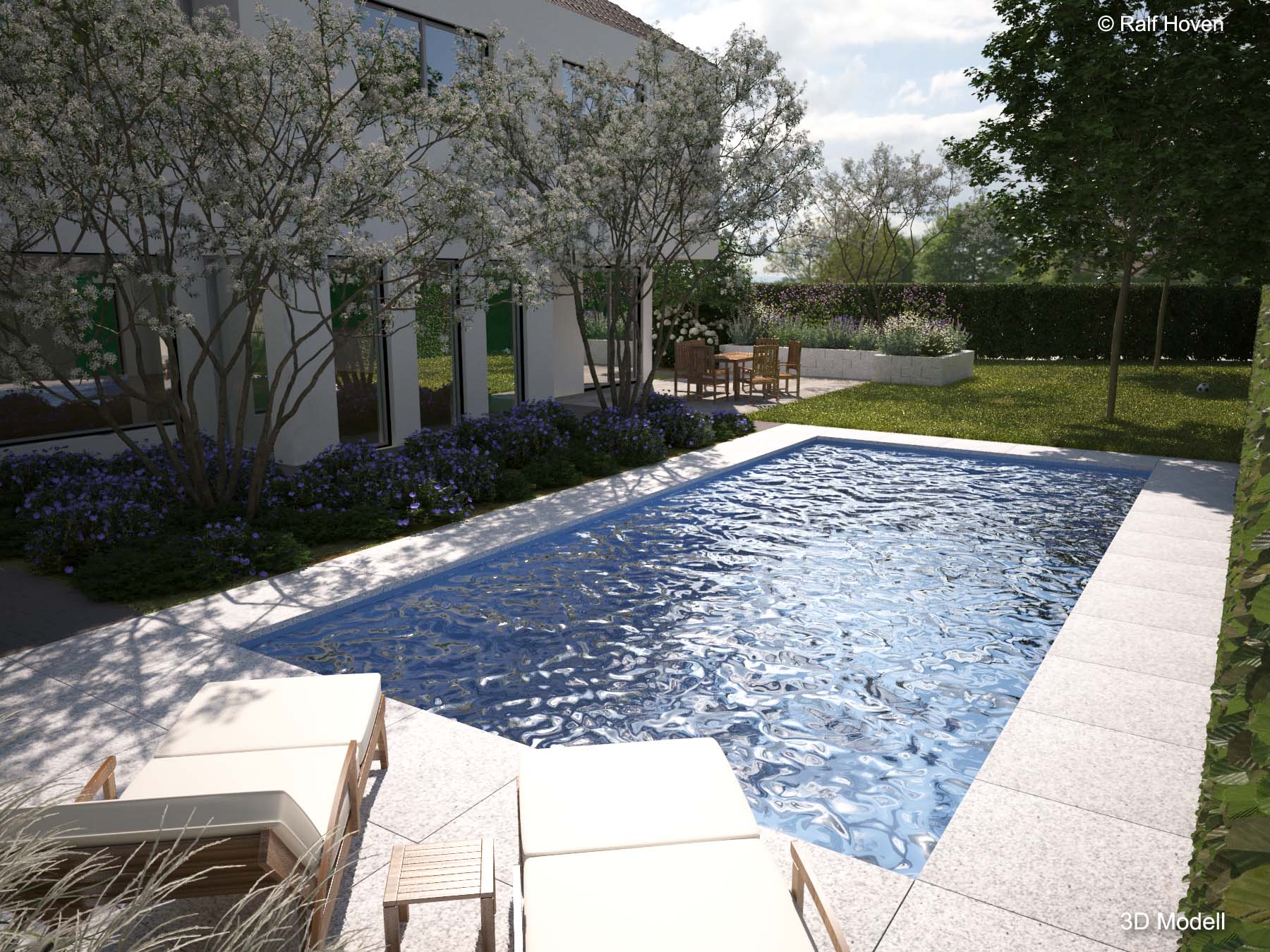 Gartengestaltung Frechen K&ouml;nigsdorf, Wasserbecken, Teich, Treppenanlage, modern