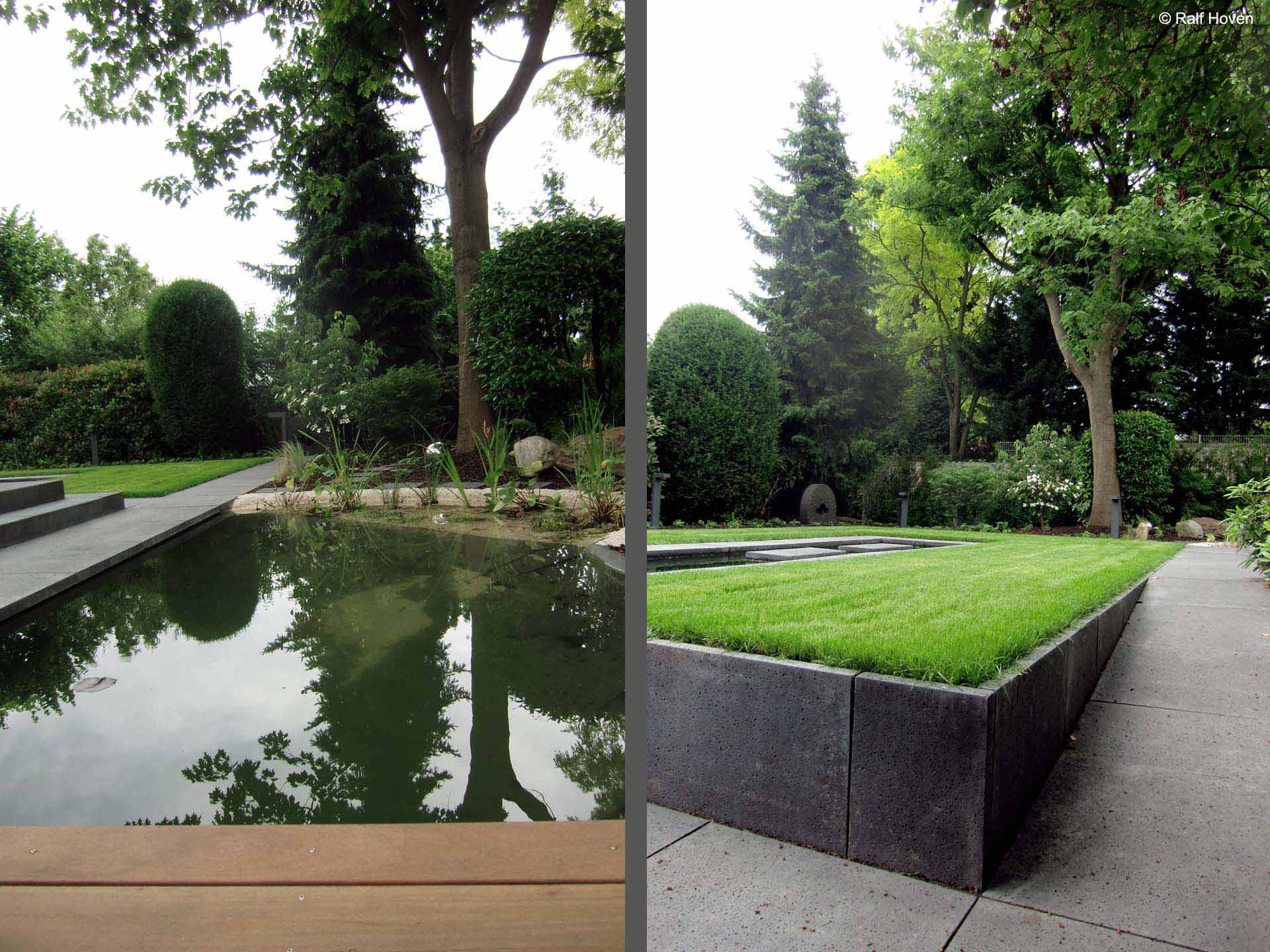 Gartengestaltung Frechen Königsdorf, Wasserbecken, Teich, Treppenanlage, modern