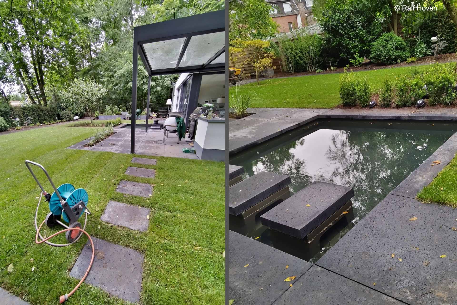 Gartengestaltung Köln modern pflegeleicht Wasserbecken