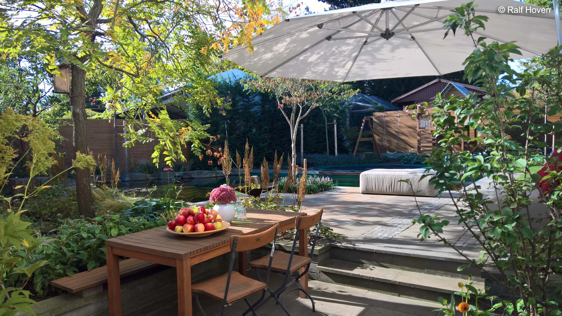 Gartengestaltung Frechen, Staudenbeete, Sichtschutz, modern