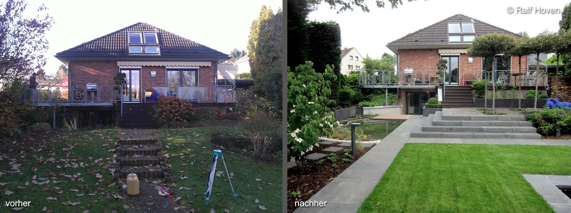 Gartengestaltung Frechen K&ouml;nigsdorf, Wasserbecken, Staudenbeete, modern