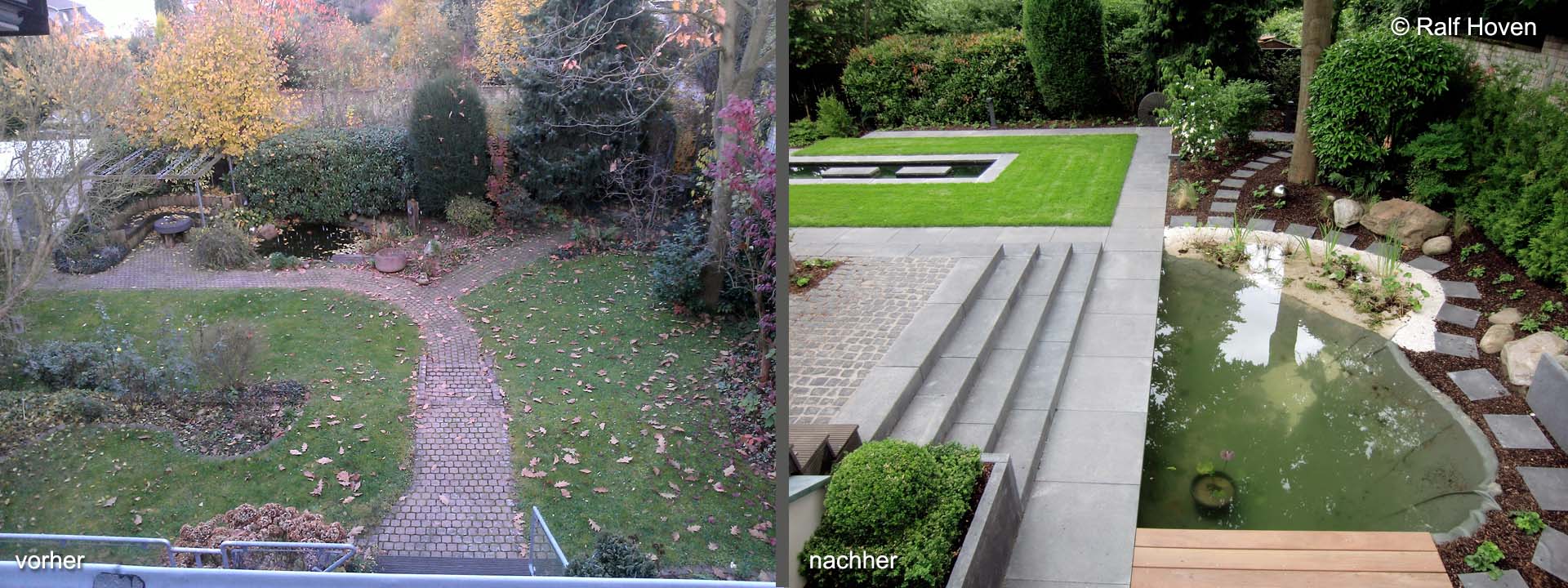 Gartengestaltung Frechen K&ouml;nigsdorf, Wasserbecken, Staudenbeete, modern