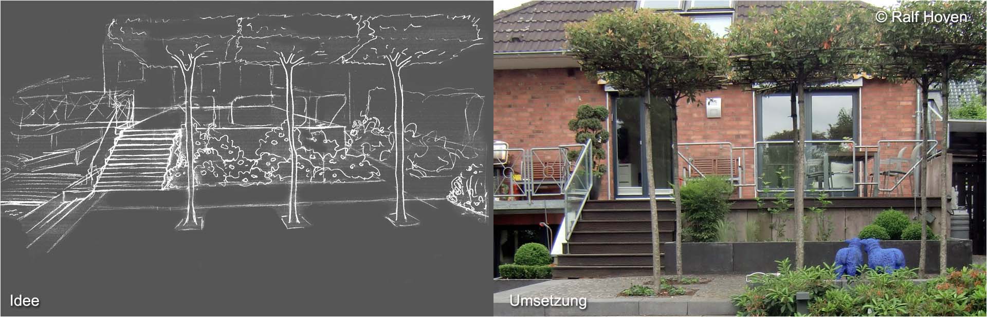 Gartengestaltung Frechen K&ouml;nigsdorf, Wasserbecken, Staudenbeete, modern