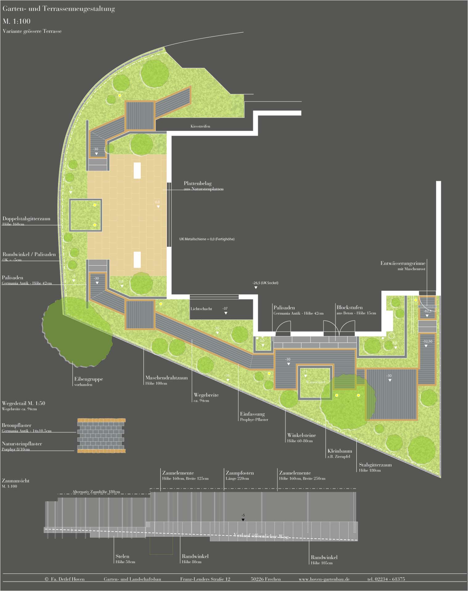 Gartengestaltung Frechen K&ouml;nigsdorf, Wasserbecken, Staudenbeete, modern