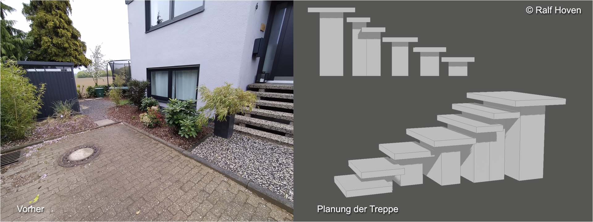 Gartengestaltung Frechen K&ouml;nigsdorf, Wasserbecken, Staudenbeete, modern