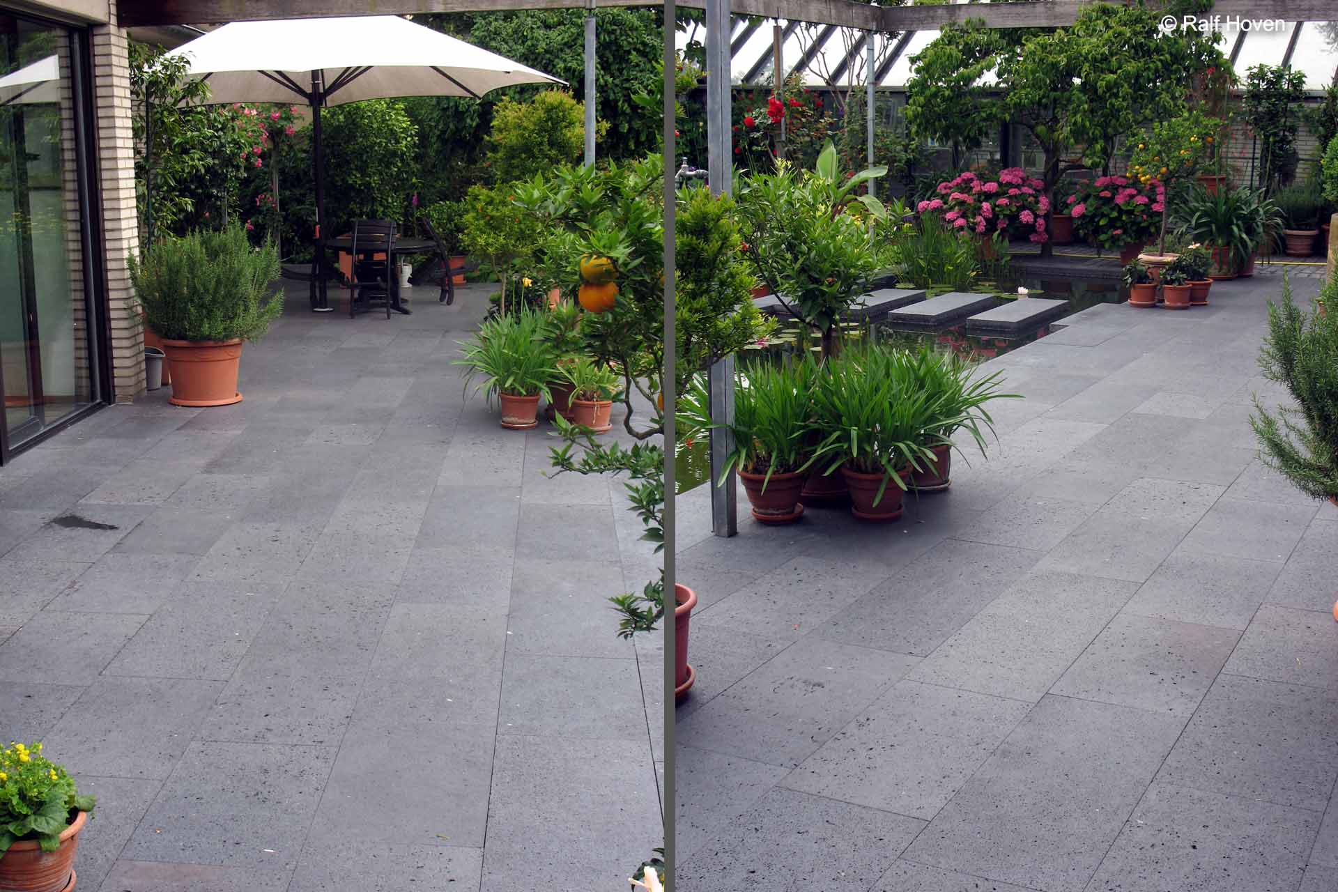 Gartengestaltung in K&ouml;ln Wege Terrrassen Naturstein Basaltlava