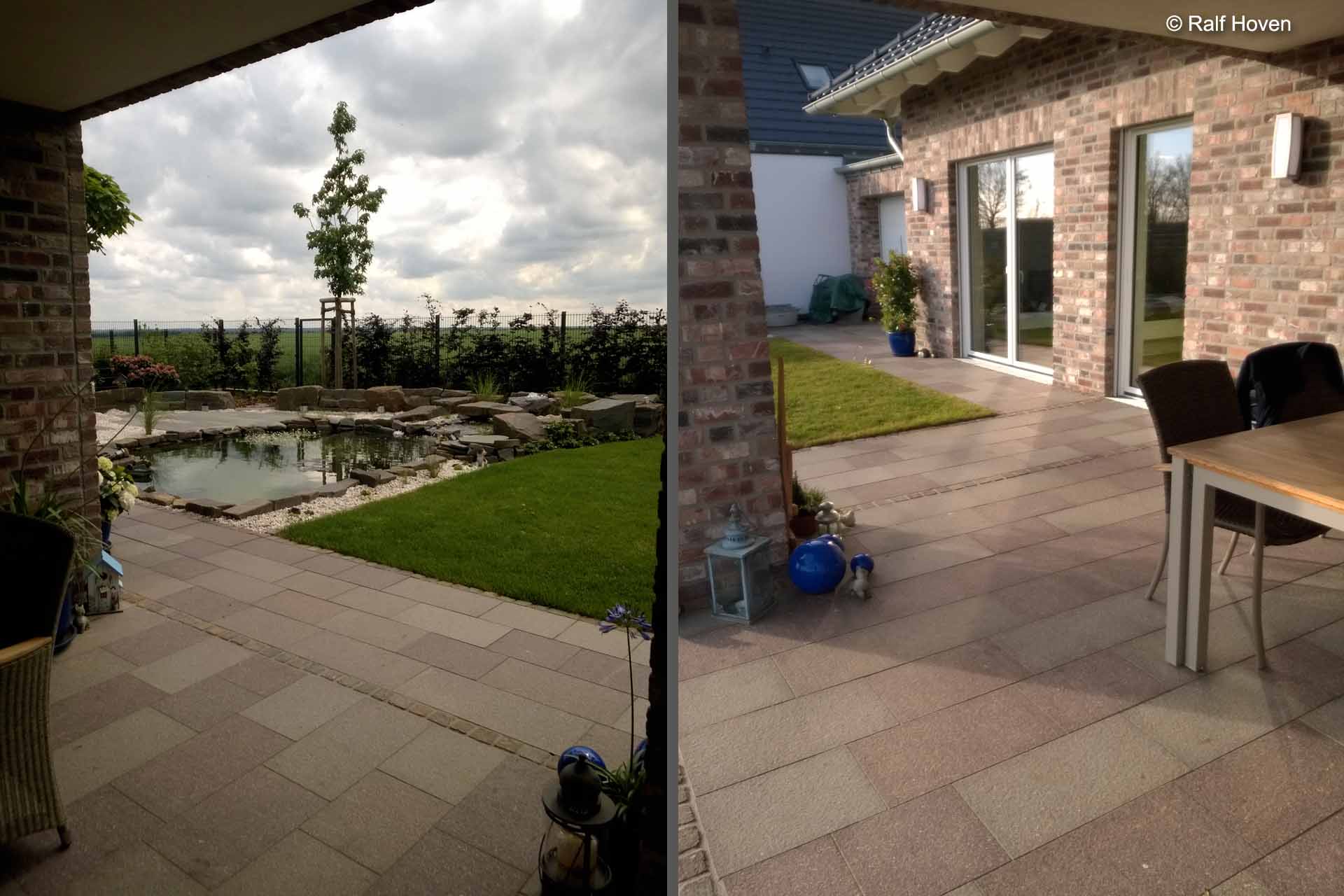 Gartengestaltung in K&ouml;ln Wege Terrrassen Naturstein Kalkstein